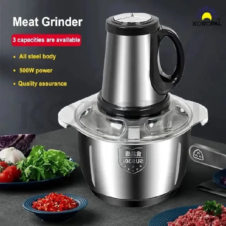 Electric Chopper Meat Grinder - Grains Pulses Grinder Effective Motor - Qeema Machine - Image 2