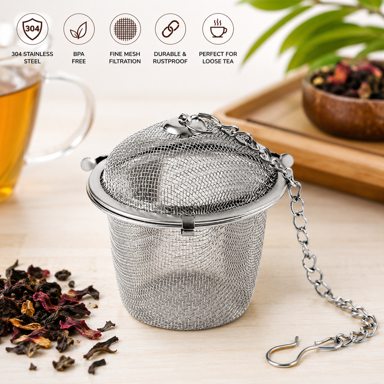 Stainless Steel Tea Strainer - Tea Filter - Image 3