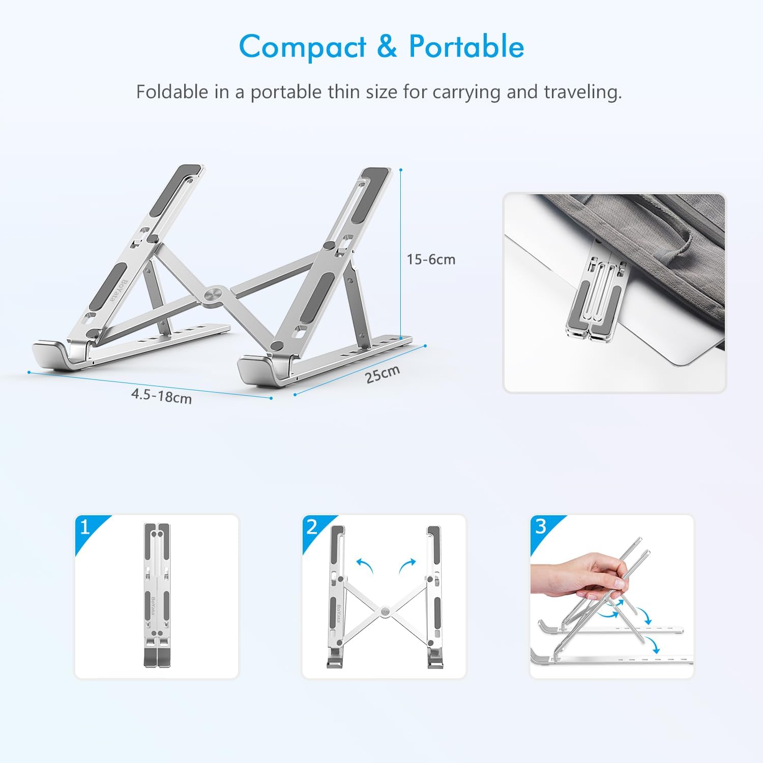 Foldable Metal Stand for Laptops & Tablets - Image 8