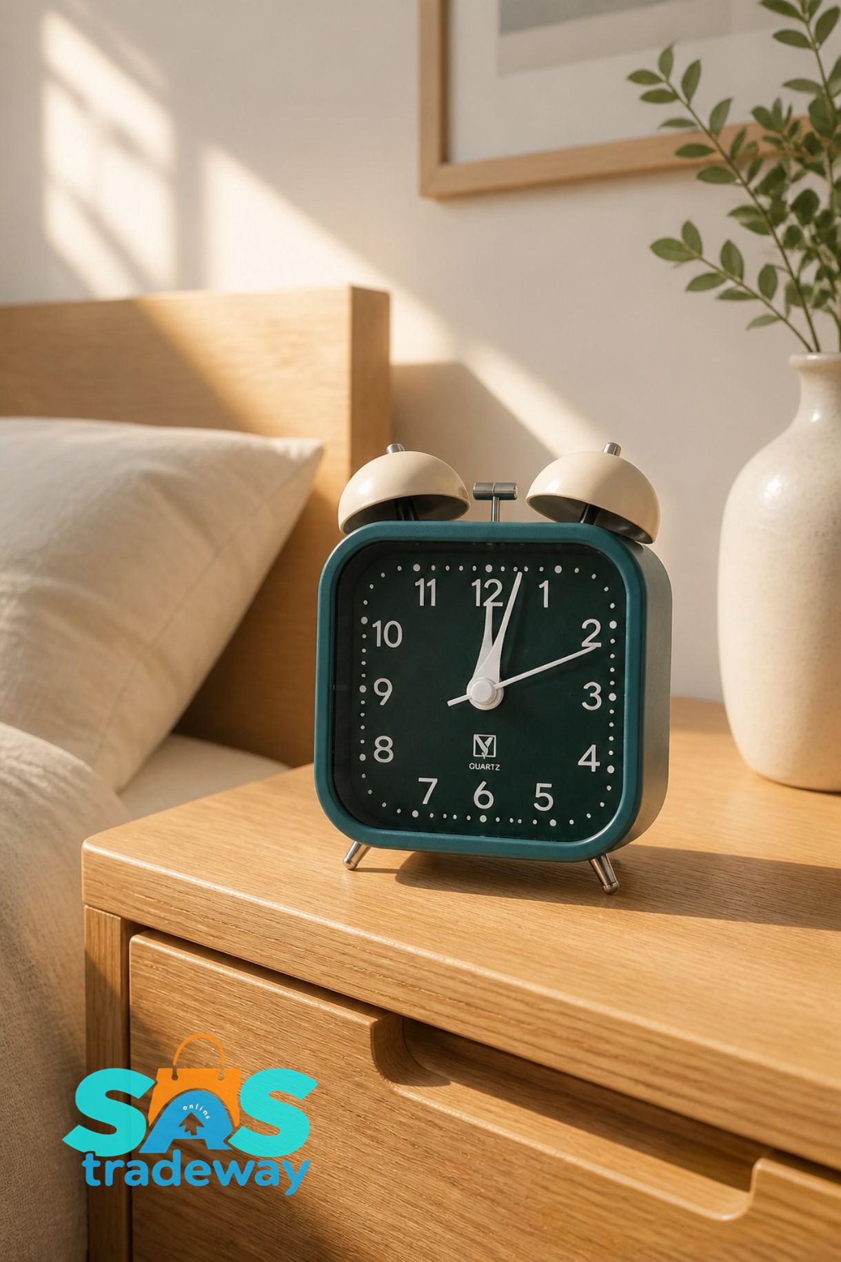 Fashion Alarm Clock Twin Bell Retro Analog Clock - Image 3